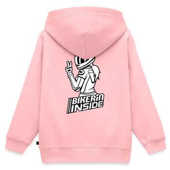 Bikerin inside (Farben änderbar) - Kinder Premium Organic Zip Hoodie - Rosa - Hinten - AI Model Kid Female (0cm)