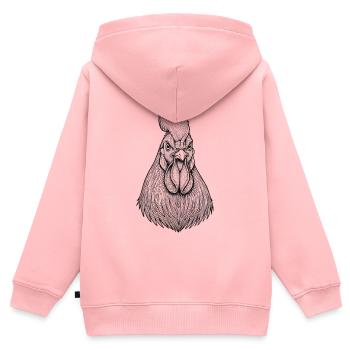 Rooster - Kids Premium Organic Zip-up Hoodie - rose - Back - AI Model Kid Female (0cm)