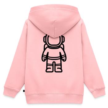 Astronaut - Kinder Premium Organic Zip Hoodie - Rosa - Hinten - AI Model Kid Female (0cm)