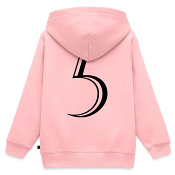 5. JUBILÄUM. 5 JAHRE. 5. JUBILÄUM - Kinder Premium Organic Zip Hoodie - Rosa - Hinten - AI Model Kid Female (0cm)
