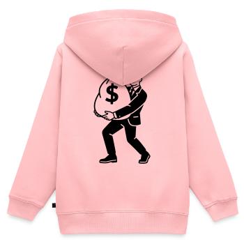 argent - Sweat Premium à capuche zippé enfant bio - rose - Dos - AI Model Kid Female (0cm)