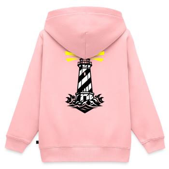 Leuchtturm Küste Symbol - Kinder Premium Organic Zip Hoodie - Rosa - Hinten - AI Model Kid Female (0cm)