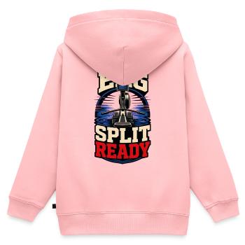 ERG SPLIT READY - Kinder Premium Organic Zip Hoodie - Rosa - Hinten - AI Model Kid Female (0cm)