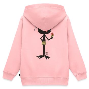 Frosch mit Eis - Kinder Premium Organic Zip Hoodie - Rosa - Hinten - AI Model Kid Female (0cm)