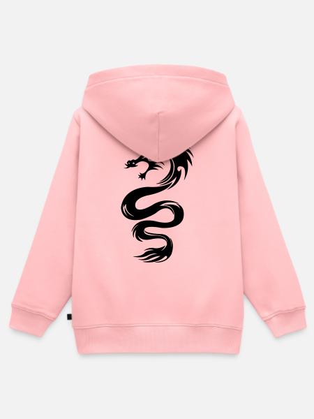 Drache - Kinder Premium Organic Zip Hoodie - Rosa