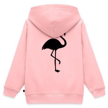 Flamingo Silhouette Trend - Kinder Premium Organic Zip Hoodie - Rosa - Hinten - AI Model Kid Female (0cm)