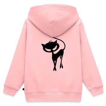 schwarze Katze - Kinder Premium Organic Zip Hoodie - Rosa - Hinten - AI Model Kid Female (0cm)