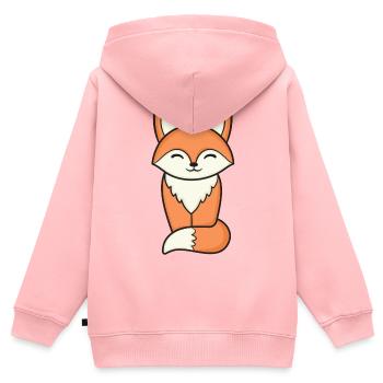 Renard Renard - Sweat Premium à capuche zippé enfant bio - rose - Dos - AI Model Kid Female (0cm)