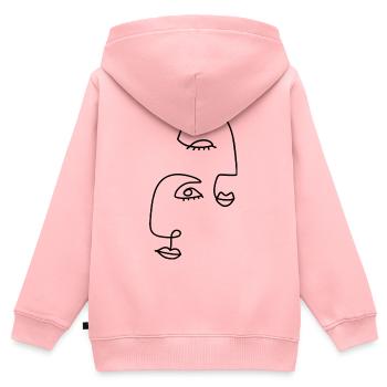 Strichzeichnungen abstrakt - Kinder Premium Organic Zip Hoodie - Rosa - Hinten - AI Model Kid Female (0cm)