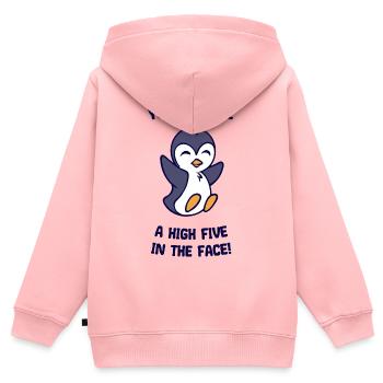 Humorvoll Statement Süß Pinguin Vogel Tier Arktis - Kinder Premium Organic Zip Hoodie - Rosa - Hinten - AI Model Kid Female (0cm)
