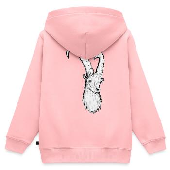 Steinbock Sternzeichen - Kinder Premium Organic Zip Hoodie - Rosa - Hinten - AI Model Kid Female (0cm)