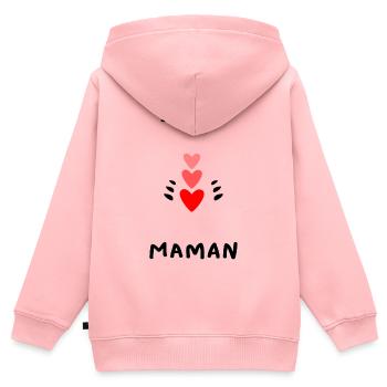 SCHÖNEN MUTTERTAG. MAMA. MUTTERTAG - Kinder Premium Organic Zip Hoodie - Rosa - Hinten - AI Model Kid Female (0cm)