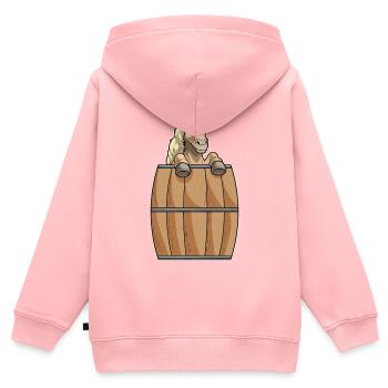 Pferd Fass - Kinder Premium Organic Zip Hoodie - Rosa - Hinten - AI Model Kid Female (0cm)