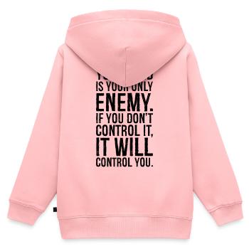 Dein Verstand ist dein einziger Feind, wenn du es nicht tust - Kinder Premium Organic Zip Hoodie - Rosa - Hinten - AI Model Kid Female (0cm)