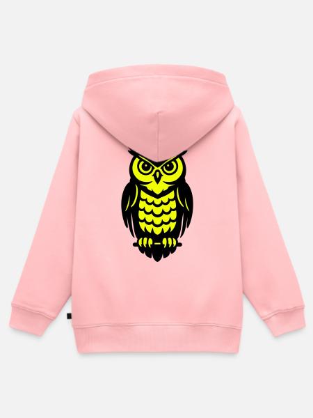 Pop Art Eulen Design - Kinder Premium Organic Zip Hoodie - Rosa