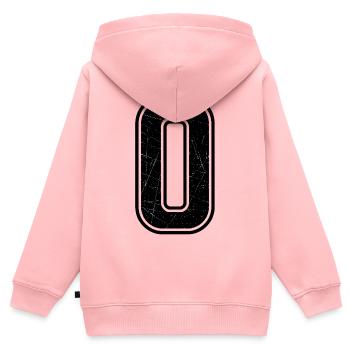Black Grunge Null Sign - Kids Premium Organic Zip-up Hoodie - rose - Back - AI Model Kid Female (0cm)