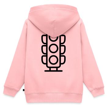 Ampel - Kinder Premium Organic Zip Hoodie - Rosa - Hinten - AI Model Kid Female (0cm)