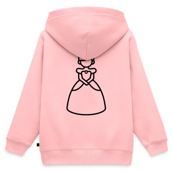 princesse - Sweat Premium à capuche zippé enfant bio - rose - Dos - AI Model Kid Female (0cm)