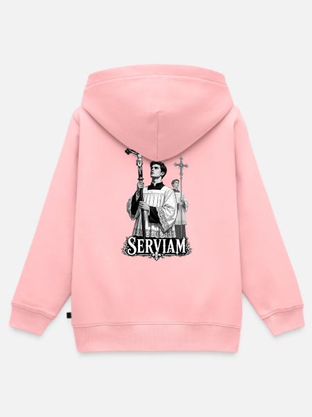 Serviam - Katholisch - Kinder Premium Organic Zip Hoodie - Rosa