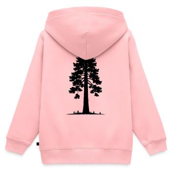 Séquoia géant - Sweat Premium à capuche zippé enfant bio - rose - Dos - AI Model Kid Female (0cm)