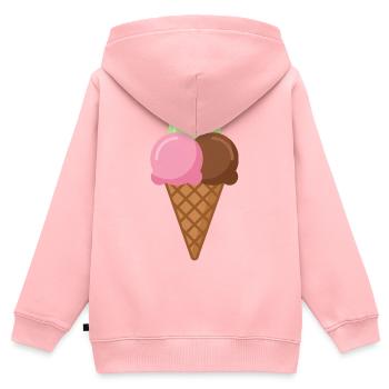 Eiswaffel - Kinder Premium Organic Zip Hoodie - Rosa - Hinten - AI Model Kid Female (0cm)