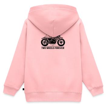 Deux roues pour toujours - Sweat Premium à capuche zippé enfant bio - rose - Dos - AI Model Kid Female (0cm)