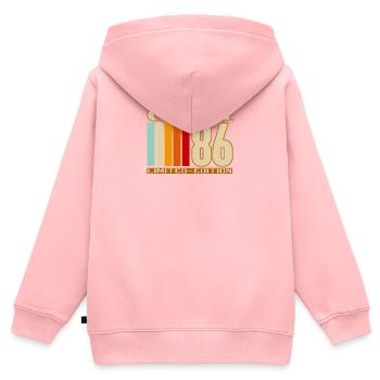 Originale limitierte Ausgabe von 1986 - Kinder Premium Organic Zip Hoodie - Rosa - Hinten - AI Model Kid Female (0cm)