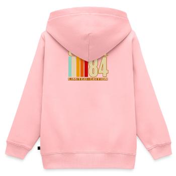 Original 84 Édition Limitée - Sweat Premium à capuche zippé enfant bio - rose - Dos - AI Model Kid Female (0cm)
