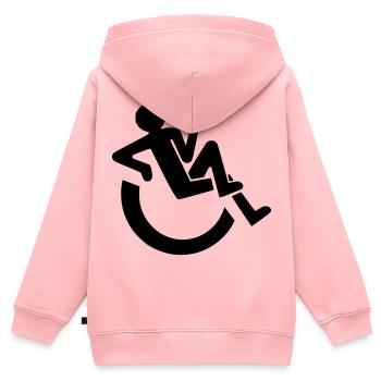 Entspannter Rollstuhlfahrer, Roller, Behinderter # - Kinder Premium Organic Zip Hoodie - Rosa - Hinten - AI Model Kid Female (0cm)