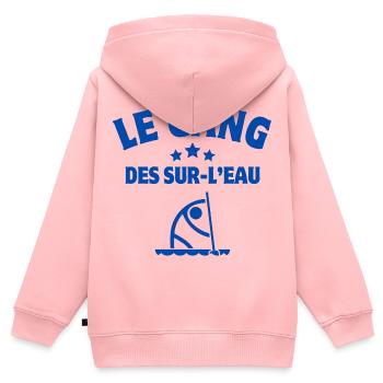 paddle, fan de paddle, pagayer - Sweat Premium à capuche zippé enfant bio - rose - Dos - AI Model Kid Female (0cm)
