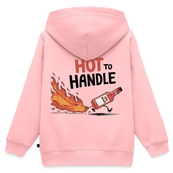 Trop chaud pour être manipulé - Sweat Premium à capuche zippé enfant bio - rose - Dos - AI Model Kid Female (0cm)