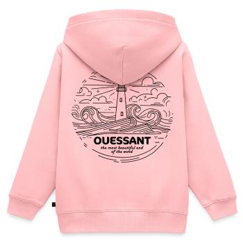 Geschenk Île d'Ouessant souvenir Phares Finistère - Kinder Premium Organic Zip Hoodie - Rosa - Hinten - AI Model Kid Female (0cm)