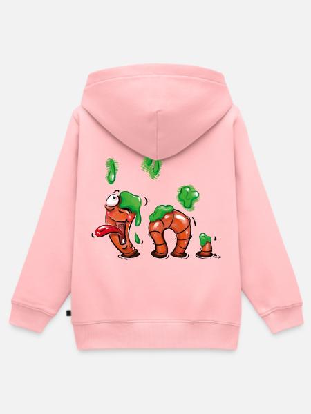 Wurm im Glück - Kinder Premium Organic Zip Hoodie - Rosa