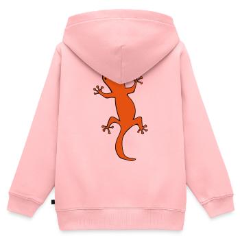salamandre - Sweat Premium à capuche zippé enfant bio - rose - Dos - AI Model Kid Female (0cm)