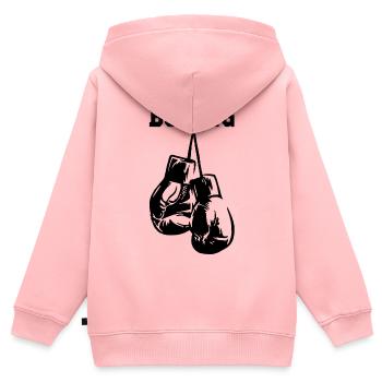 Schwarze Boxhandschuhe - Kinder Premium Organic Zip Hoodie - Rosa - Hinten - AI Model Kid Female (0cm)