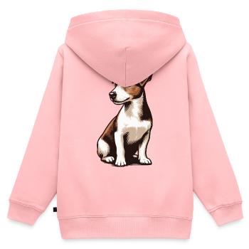 Jack Russell Terrier - Kinder Premium Organic Zip Hoodie - Rosa - Hinten - AI Model Kid Female (0cm)
