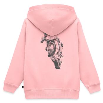 Motorrad - Kinder Premium Organic Zip Hoodie - Rosa - Hinten - AI Model Kid Female (0cm)