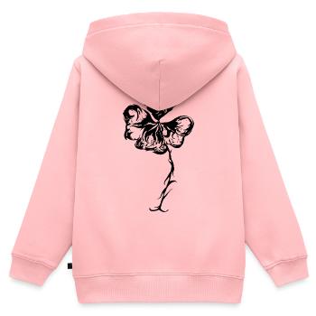 Glücksklee - Kinder Premium Organic Zip Hoodie - Rosa - Hinten - AI Model Kid Female (0cm)