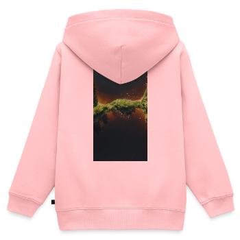 Luftbild Flusskorridor Inselgrün - Kinder Premium Organic Zip Hoodie - Rosa - Hinten - AI Model Kid Female (0cm)