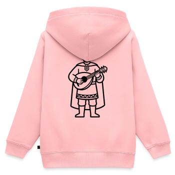 Barde médiéval - Sweat Premium à capuche zippé enfant bio - rose - Dos - AI Model Kid Female (0cm)