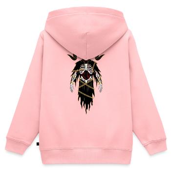 Masque de Démon Démoniaque, Fantasy de Mort, Satan Halloween - Sweat Premium à capuche zippé enfant bio - rose - Dos - AI Model Kid Female (0cm)