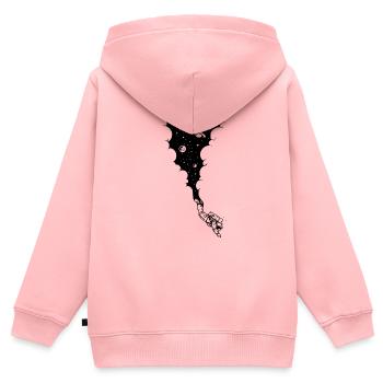 Cerveau de motard Vintage - Sweat Premium à capuche zippé enfant bio - rose - Dos - AI Model Kid Female (0cm)
