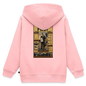 Der Pilot – ruhig bleiben, er hat eine Checkliste - Kinder Premium Organic Zip Hoodie - Rosa - Hinten - AI Model Kid Female (0cm)