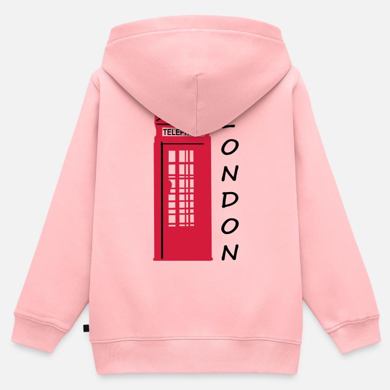 phone_box - Sweat Premium à capuche zippé enfant bio - rose