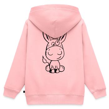 Eselchen Comic Tier - Tiere - Esel - Kinder Premium Organic Zip Hoodie - Rosa - Hinten - AI Model Kid Female (0cm)