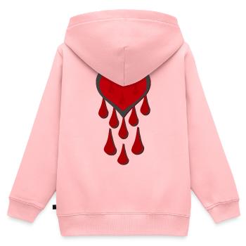 goth, herzen, dripping, blop, für mama - Kinder Premium Organic Zip Hoodie - Rosa - Hinten - AI Model Kid Female (0cm)