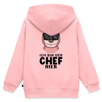 Chef Spruch mit Faultier Motiv - Kinder Premium Organic Zip Hoodie - Rosa - Hinten - AI Model Kid Female (0cm)
