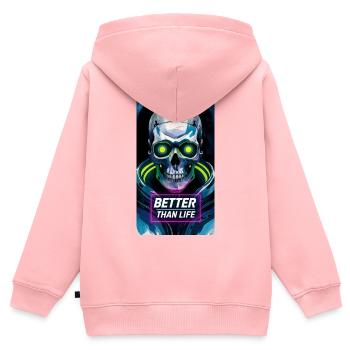 Schädel - Kinder Premium Organic Zip Hoodie - Rosa - Hinten - AI Model Kid Female (0cm)
