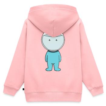 Whimsical Fishbowl Character Illustration - Kids Premium Organic Zip-up Hoodie - rose - Back - AI Model Kid Female (0cm)