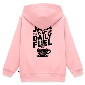 Java est mon carburant quotidien - Sweat Premium à capuche zippé enfant bio - rose - Dos - AI Model Kid Female (0cm)